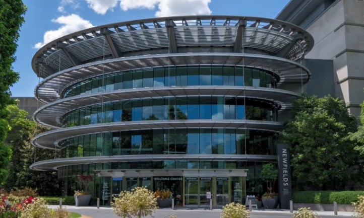 Newfields building pictured on a bright day