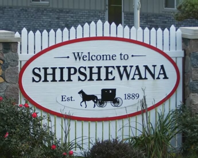 Shipshewana welcome sign marks the entrance to Indiana’s Amish Country